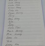 Santa把六愛的學生名字一起寫在〝list〞上