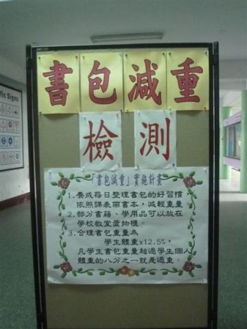 今天一天早就是書包減重抽測的日子.....