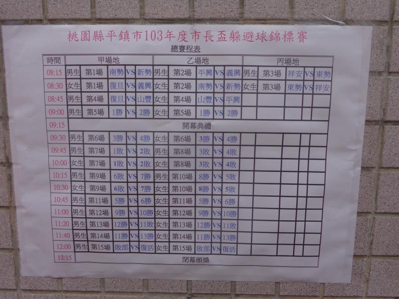 賽程表(時間)