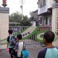 比賽完畢回到學校了