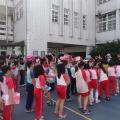 地震時各班依疏散逃生圖由老師引導學生逃自安全地方